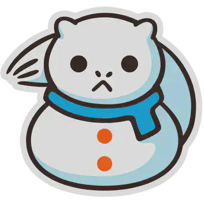 貂の絵文字(雪だるま)
